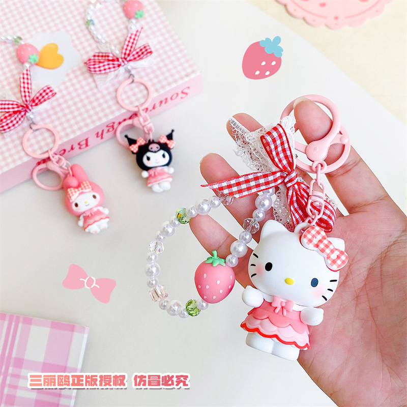 Sanrio Hello Kitty Plaid Straw - Kawaii Tech Accessories ulasan dan harga